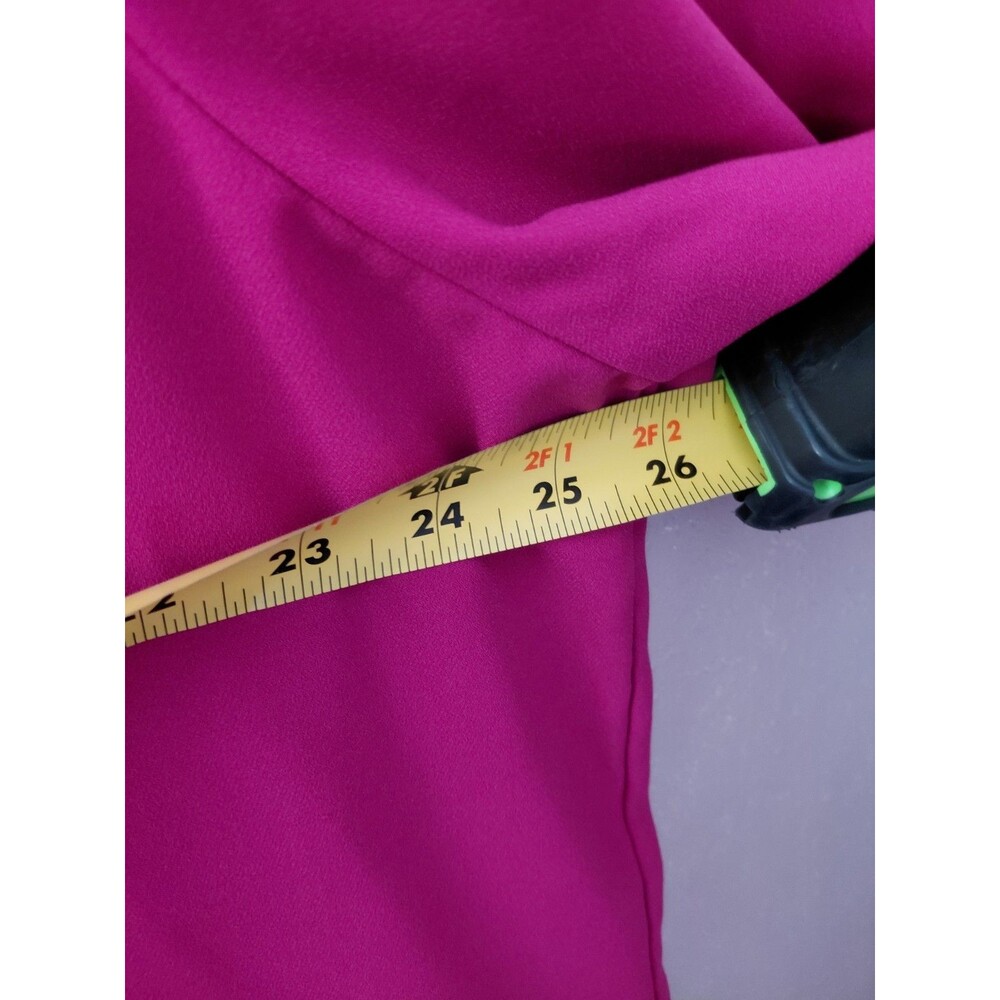 Eloquii Pleated Short Sleeve Blouse Keyhole Neck Plus Size 20 Fushcia Career - Picture 9 of 10